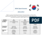 Kisac Sports Seasons 2013 - 2014