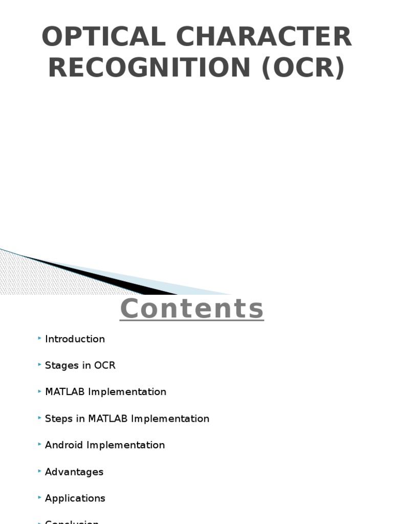 Optical Character Recognition | PDF | Optical Character Recognition ...