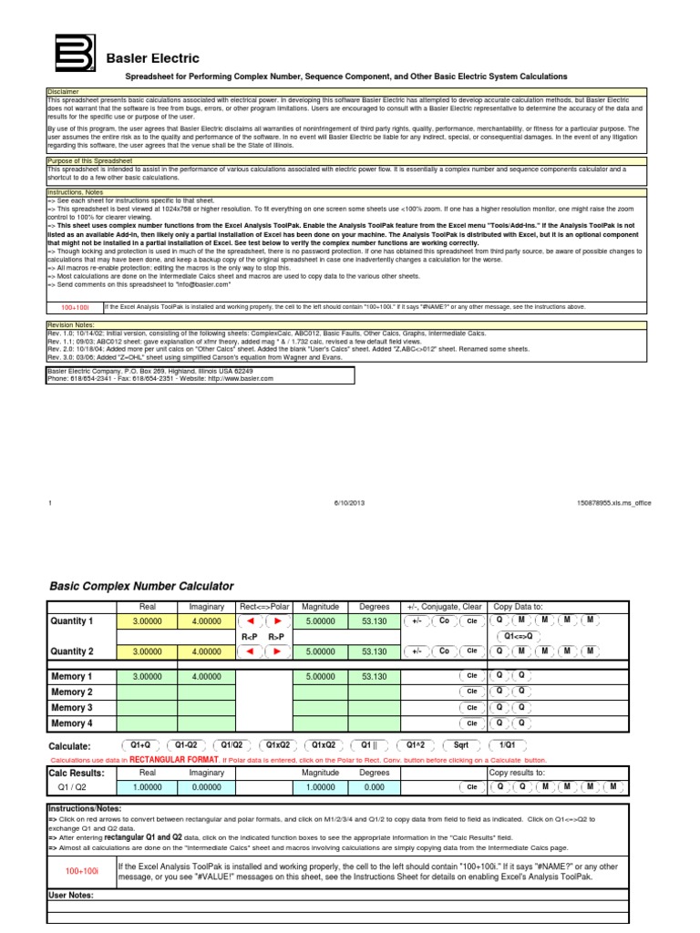 Electric Power Calculation Spreadsheet | PDF | Microsoft Excel ...