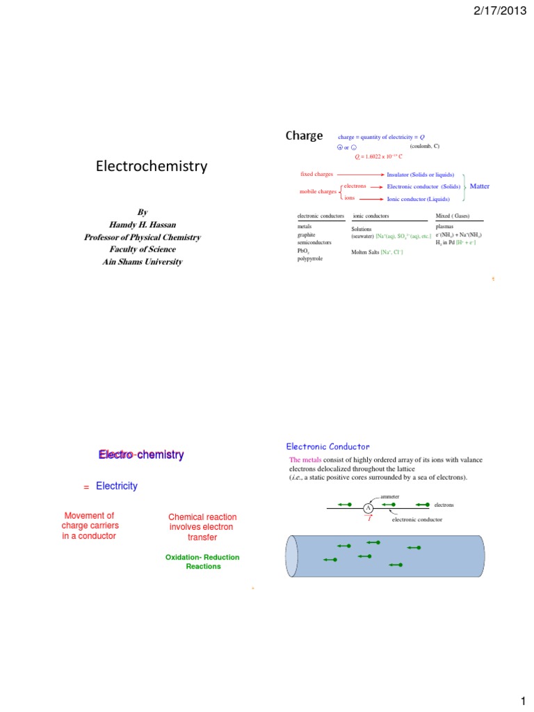 Electrochemistry Course | PDF