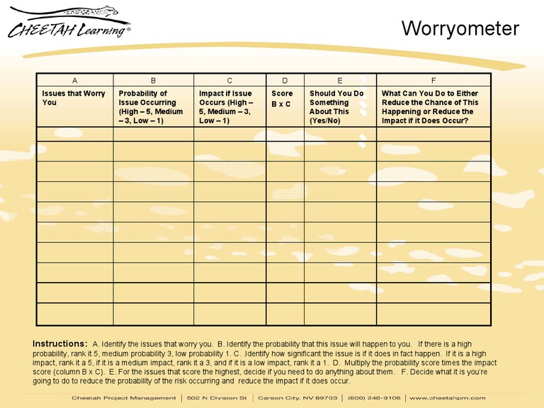 Worryometer: Risk Assessment Guide | PDF