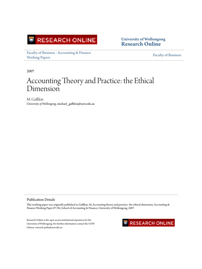 Research paper on accounting theory