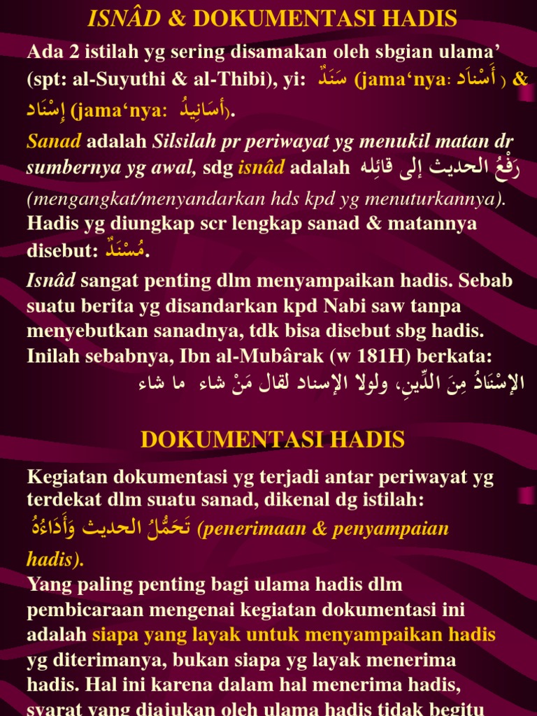 Pemahaman Isnad dalam Hadis | PDF | Filsafat | Agama & Spiritualitas
