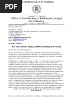 Letter From Hamisi Kigwangalla MP to CEO Peter Sullivan of Resolute