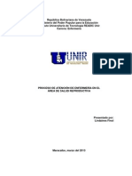 Proceso de Atención de Enfermería en El Área de Salud Reproductiva