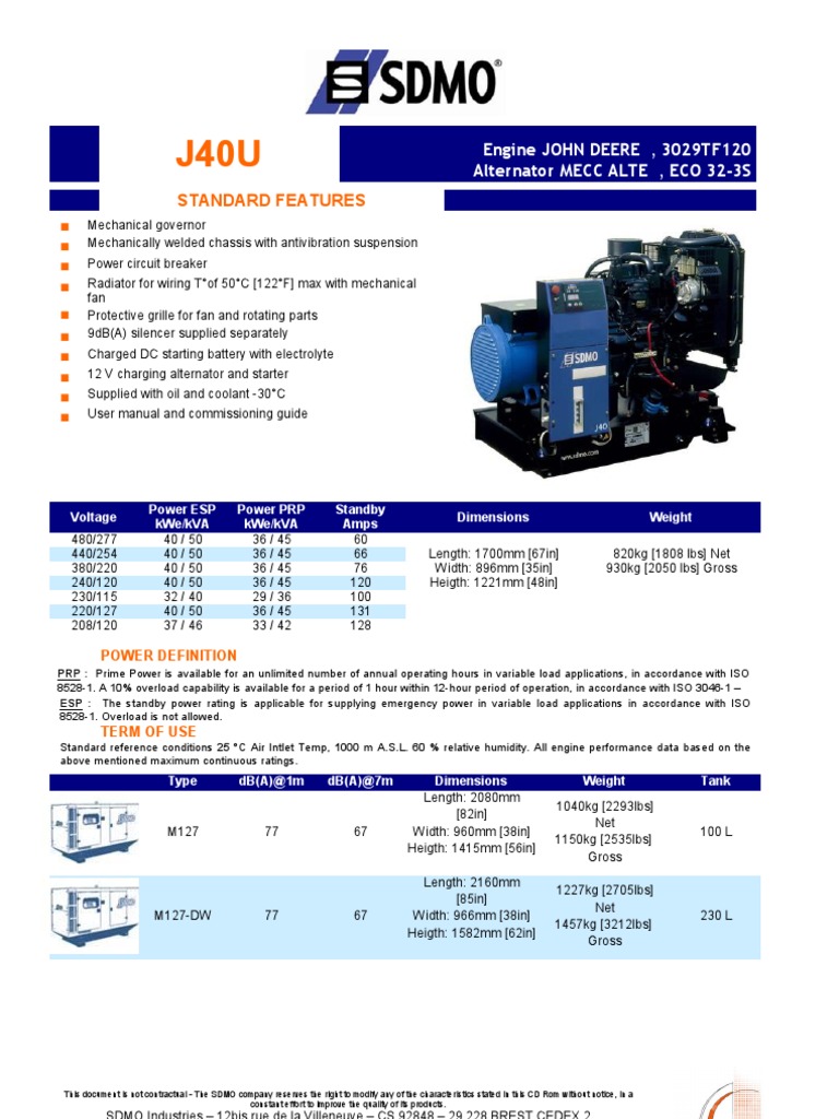 40KW DIESEL GENERATOR DATASHEET J40U (ENGLISH).pdf Engines