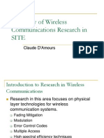 Overview of Wireless Communications Research in Site: Claude D'Amours