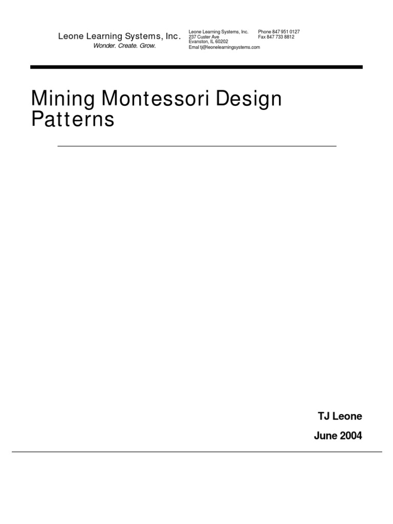Mining Montessori Design Patterns | PDF | Software Design Pattern ...