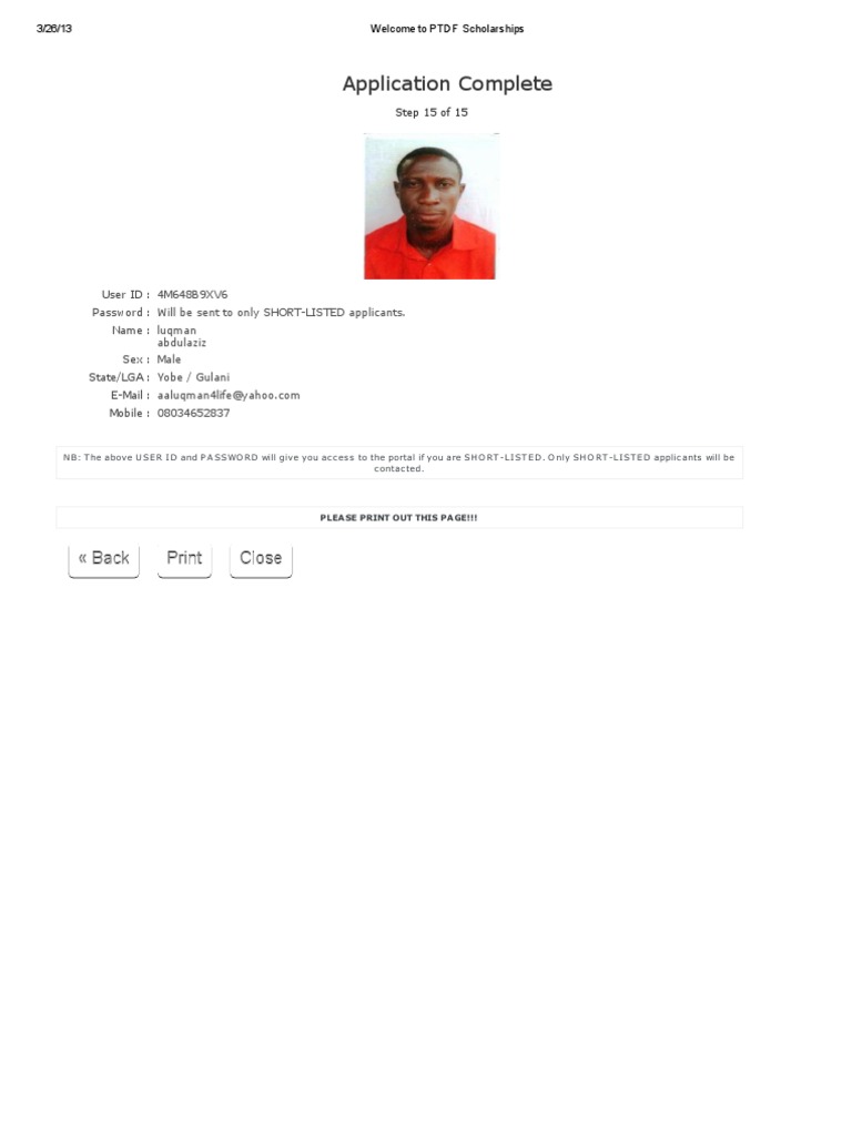 Application Complete: Back Print Close | PDF | Computer Network ...
