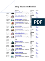 Tampa Bay Buccaneers Football Schedule 2013