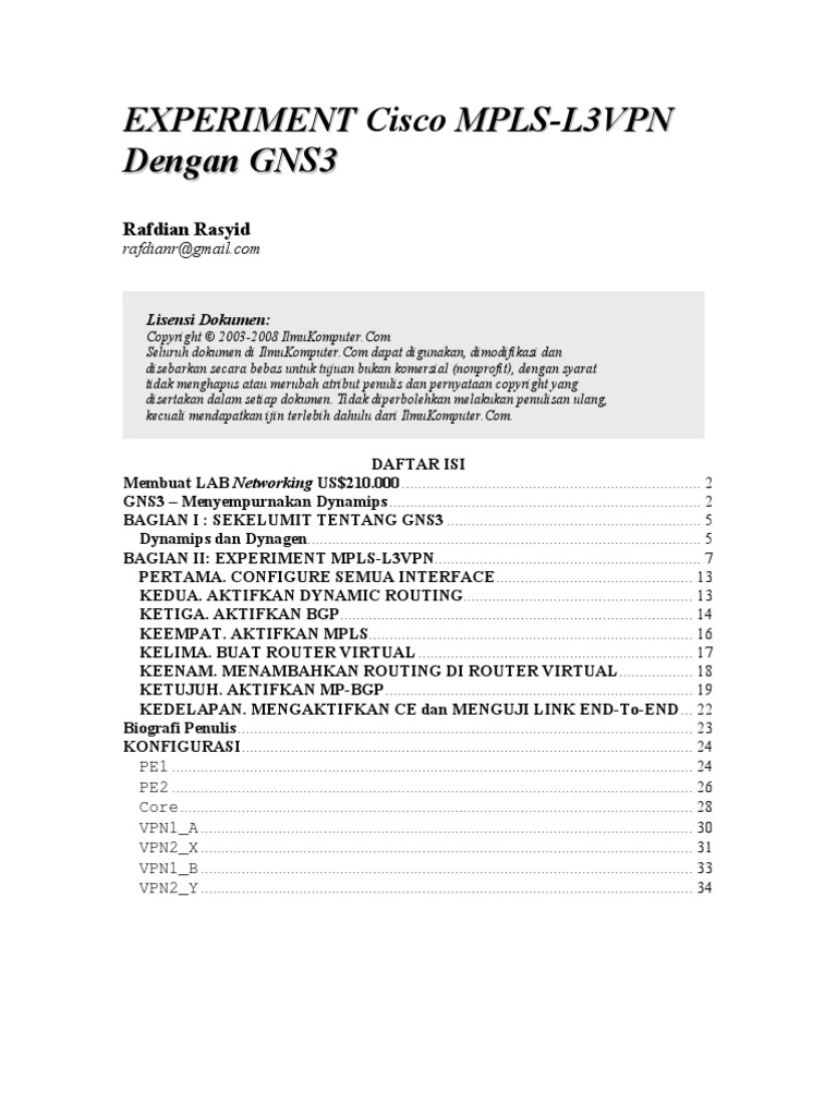 Rafdian Experiment Mpls Dengan Gns3 | PDF