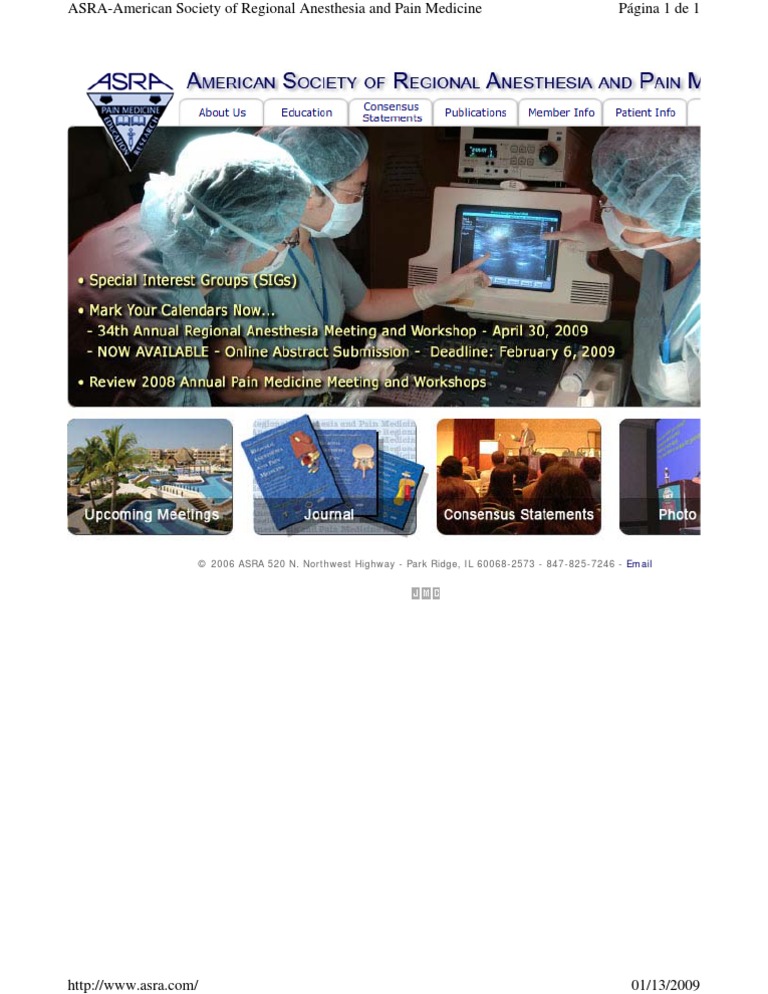 ASRA Overview and Contact Information | PDF | Medicine | Pain