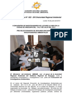 Boletin de Prensa 022 - 2013- II Encuentro de Investigadores Pre Seleccionados