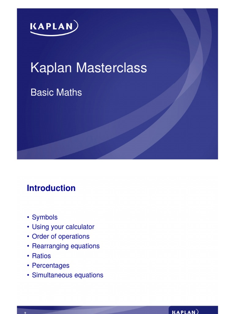 Basic Maths Student Handout | Download Free PDF | Percentage | Fraction ...