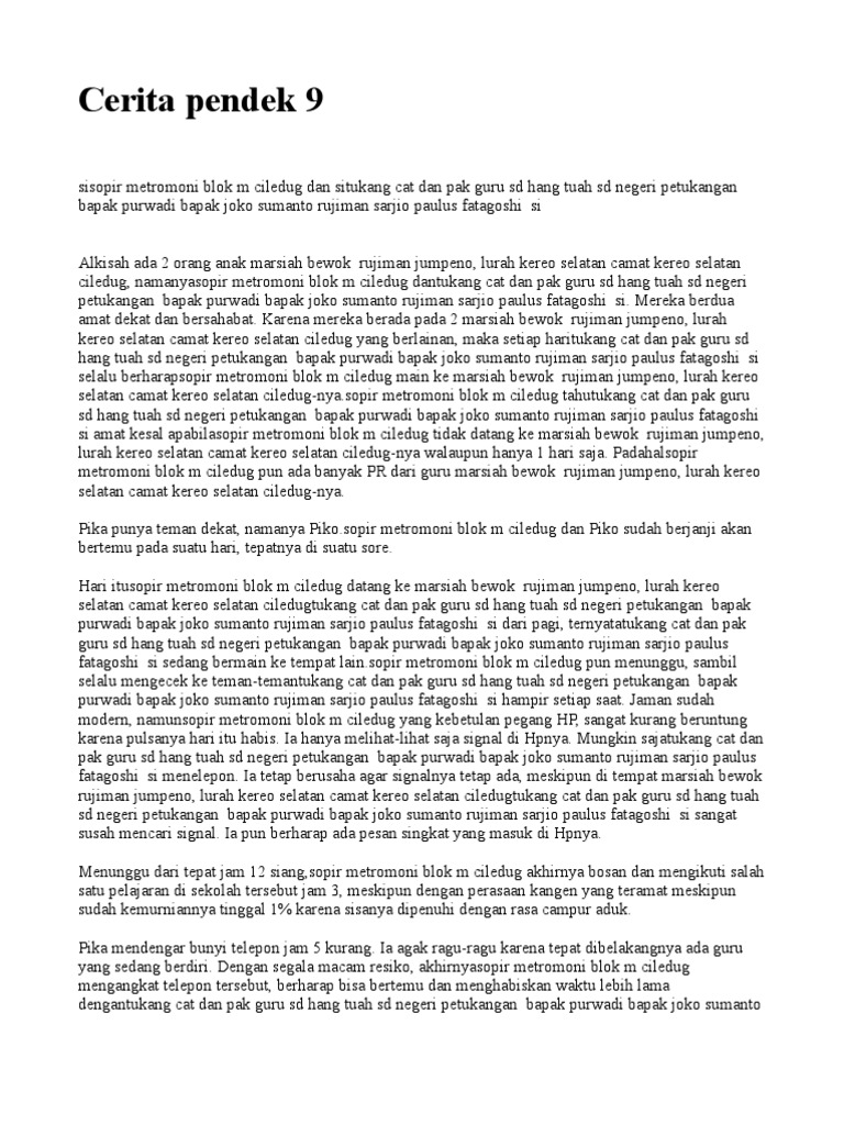 Cerita Pendek 9 Cerita Pendek 9