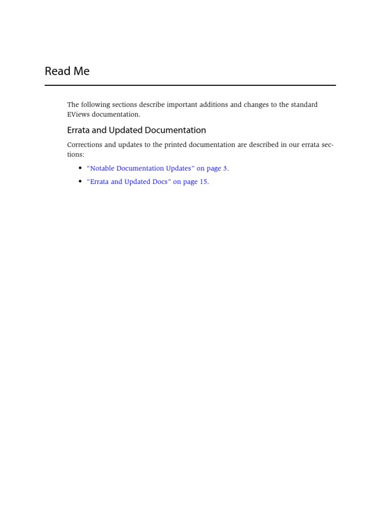 EViews 7 Documentation Updates Overview | PDF | Database Index | File ...