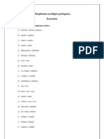 Metaplasmos Na Língua Portuguesa Exercícios