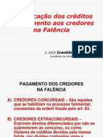 Classificação Dos Créditos e Pagamento Na Falência