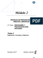 ERGONOMÍA - TÉCNICAS DE PREVENCIÓN DE RIESGOS LABORALES