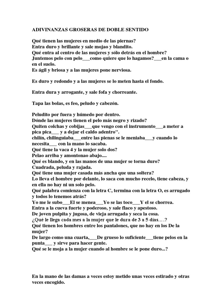 30 adivinanzas para adultos picantes - ¡No te pierdas esta selección de  acertijos con doble sentido!