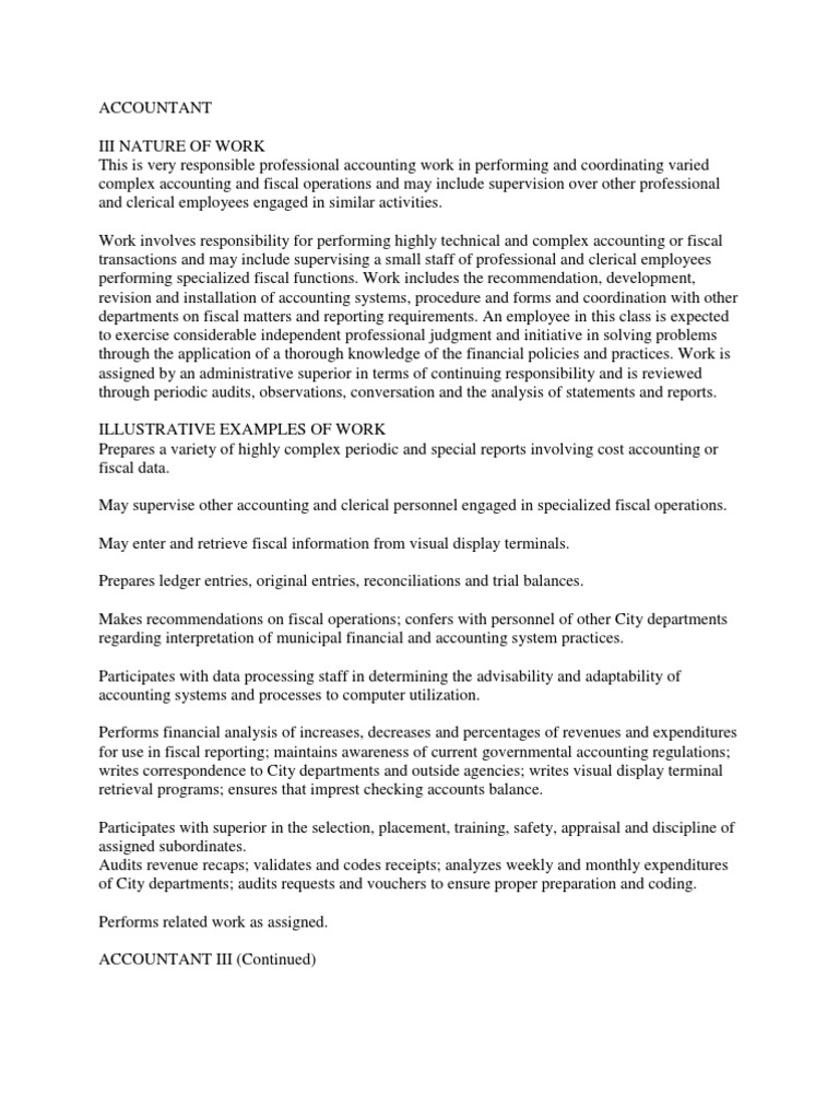 Nature of work accounting audit