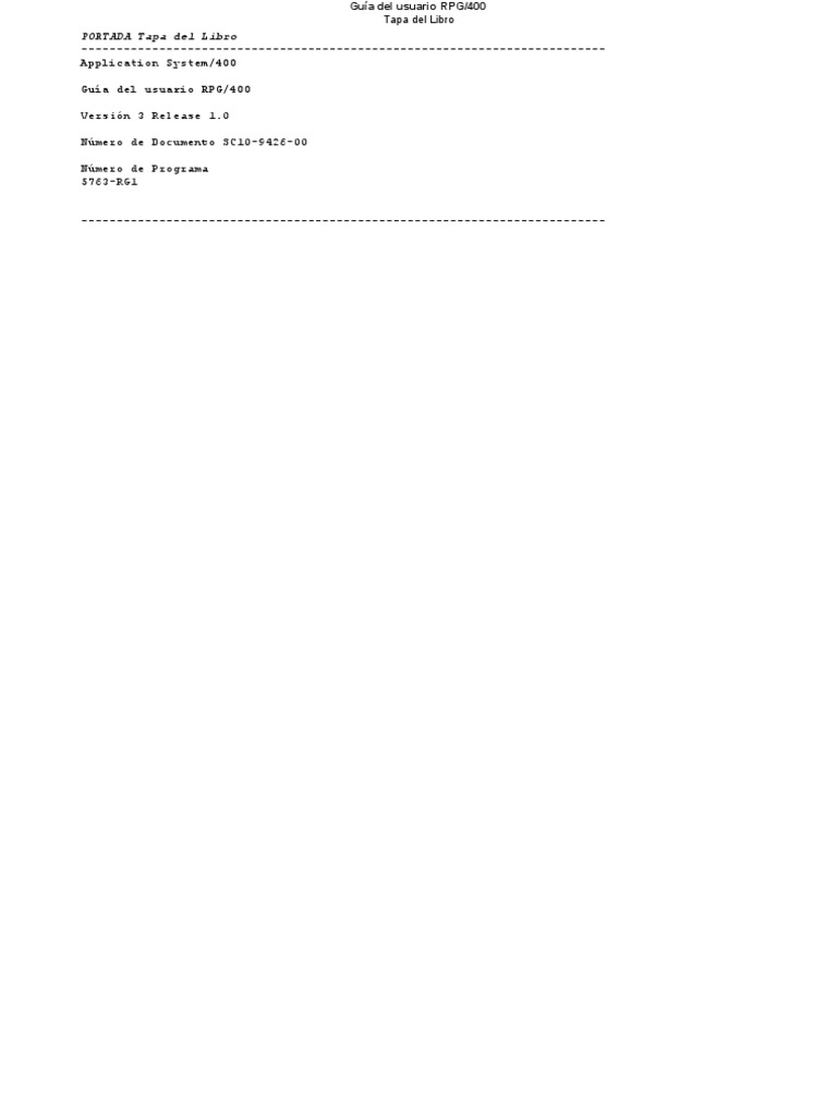 Rpg400 Guia v3r1 | PDF | SQL | Programa de computadora