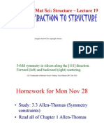 From Diffraction To Structure: 3.012 Fund of Mat Sci: Structure - Lecture 19