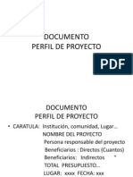 Proyecto perfil comunidad beneficiarios