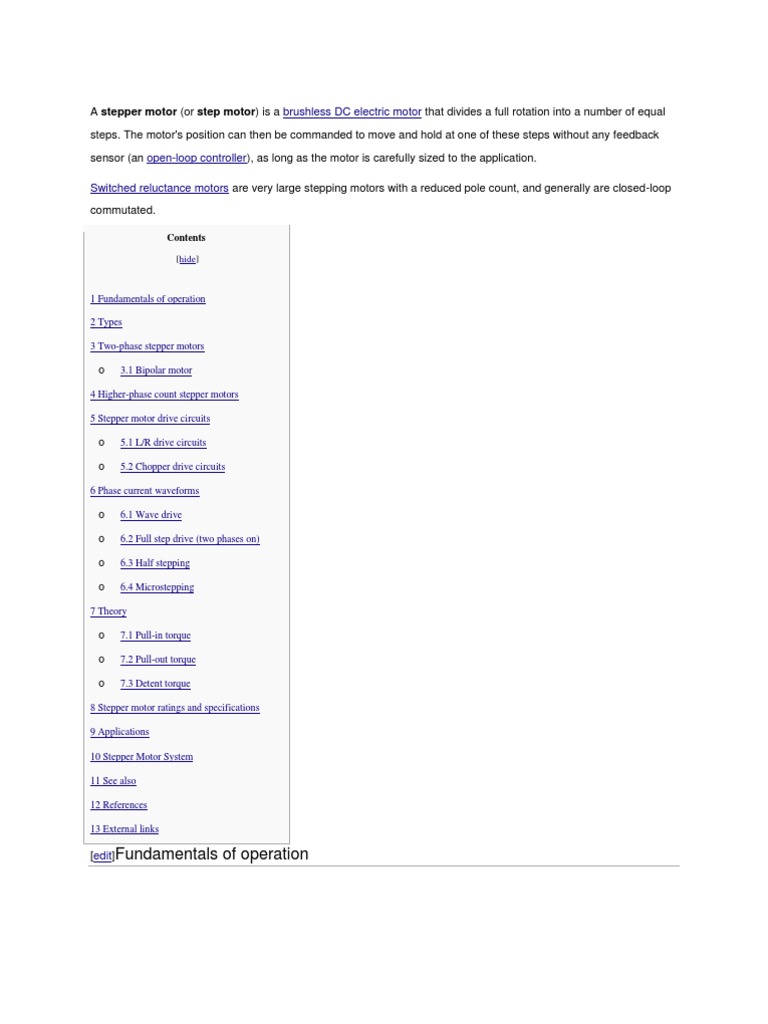 Brushless DC Electric Motor Fundamentals of Operation PDF Electric Motor Components