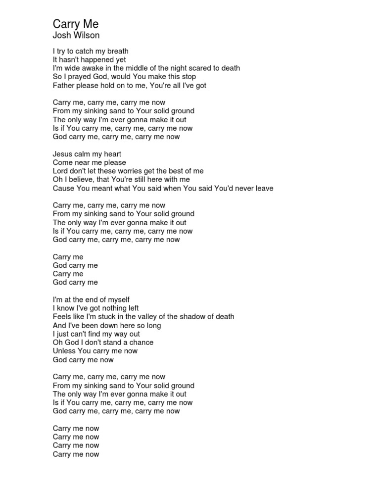 Carry Me: A Prayer for Strength | PDF
