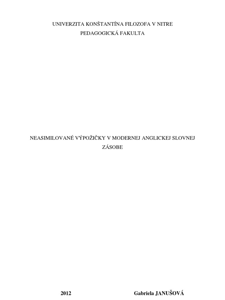 Loan words in English