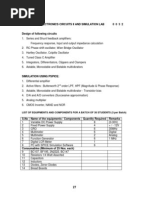 EC 2257 Electronics Circuits Ii and Simulation Lab 0 0 3 2