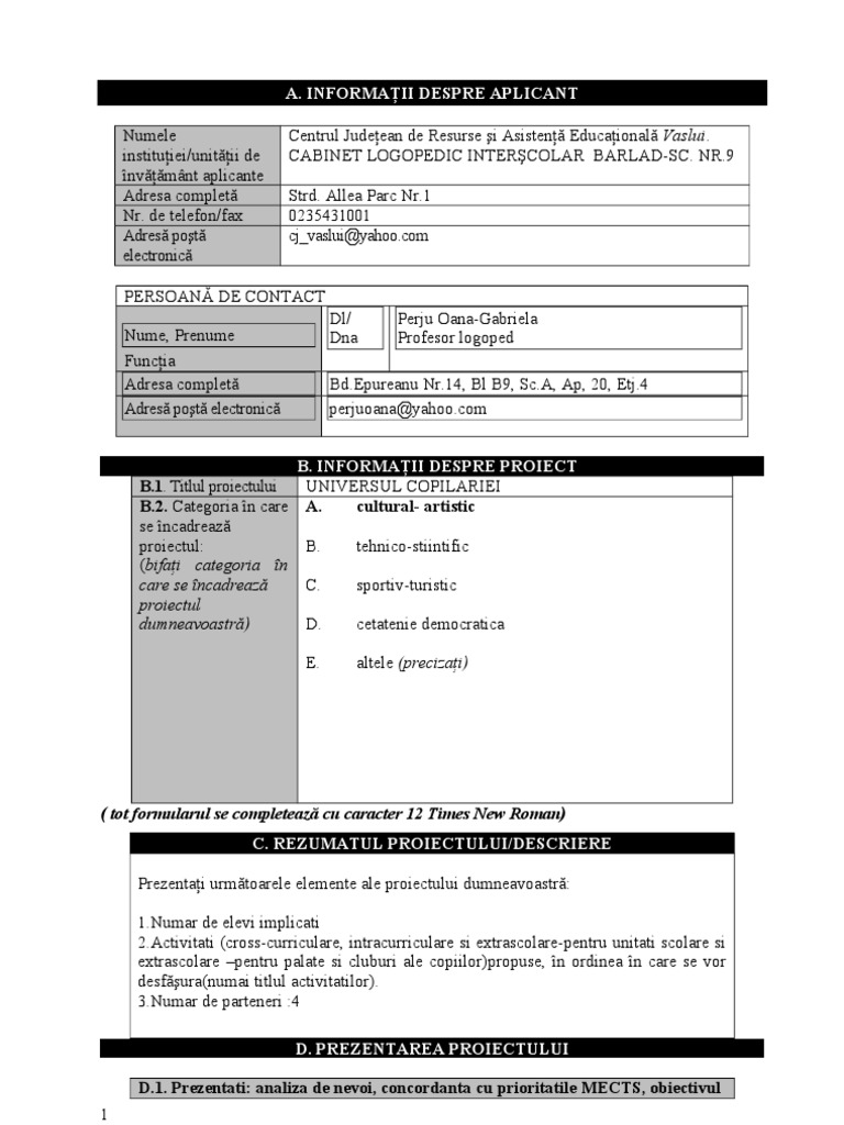 Proiect Educational | PDF