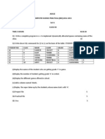 Aissce COMPUTER SCIENCE PRACTICAL (083) 2012-2013 Set-A Class Xii Time:3 Hours M.M.30