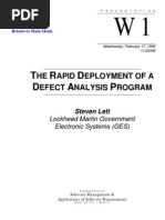 Deploying Defect Analysis