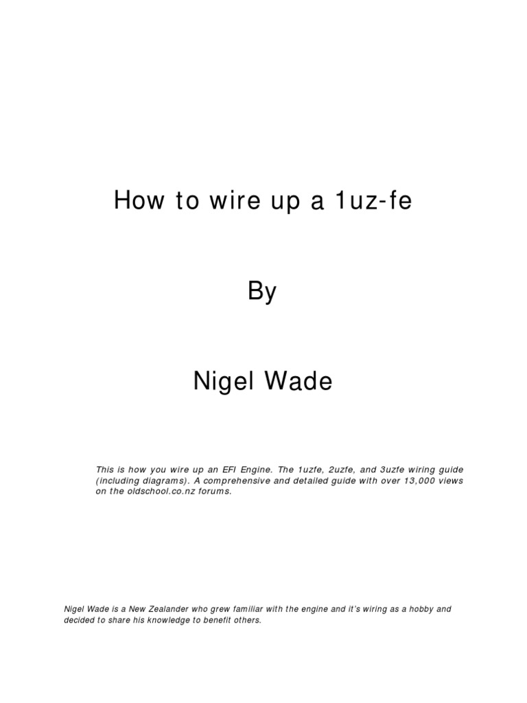 This Is How You Wire Up A 1UZ-FE Engine | PDF | Fuel Injection | Engine