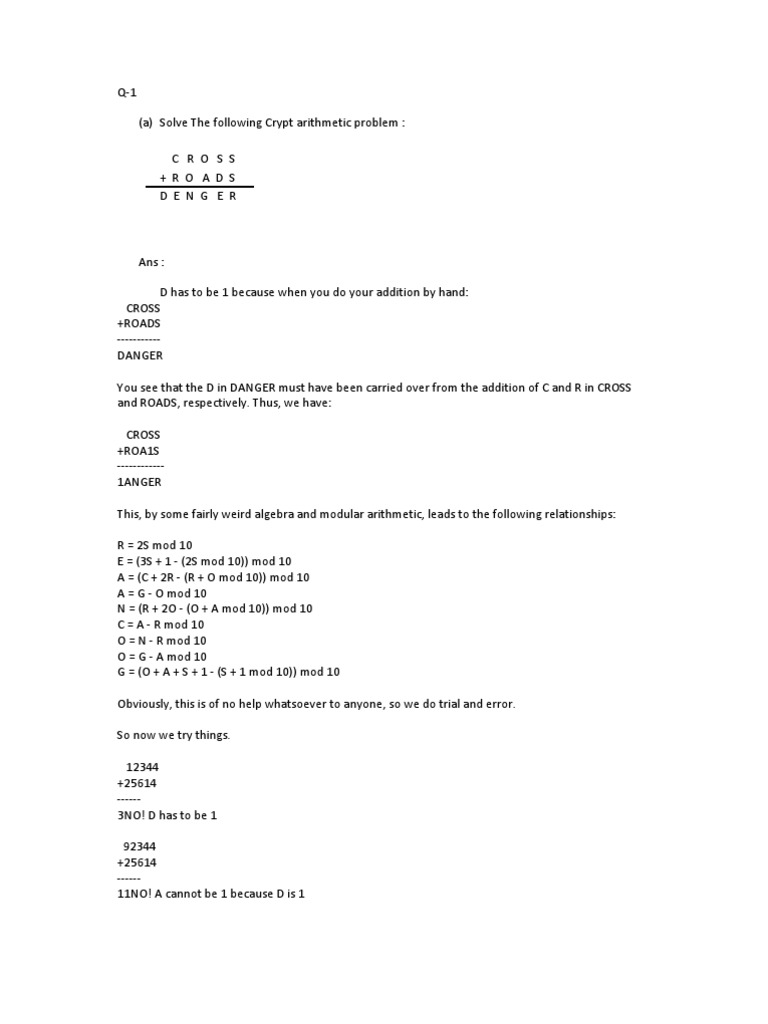 Cryptanalysis cryptarithmetic problem pdf mathematical concepts