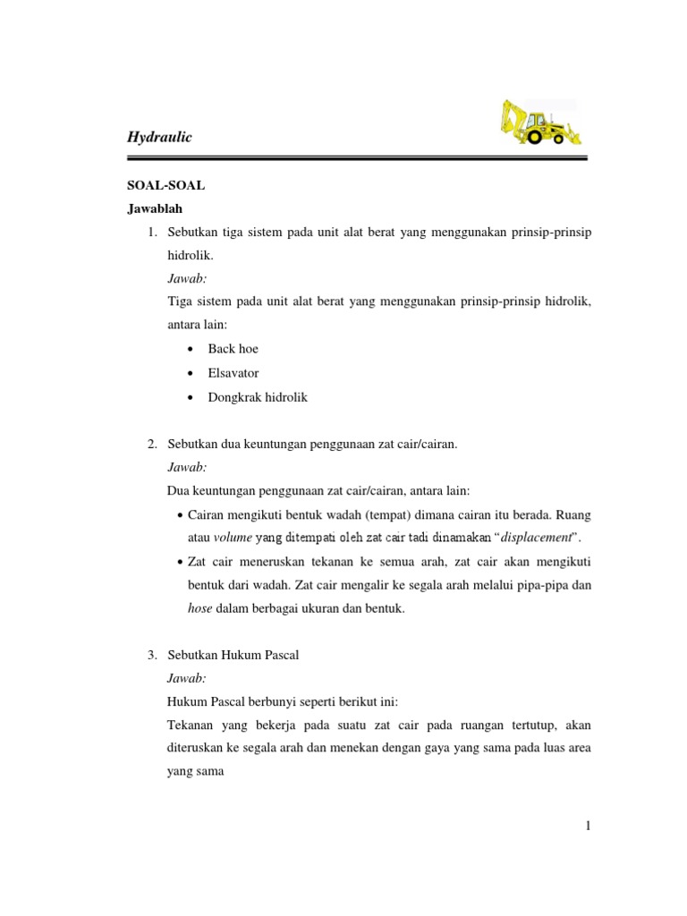 Pneumatik Hidraulik Jawaban Pdf Teknologi Rekayasa