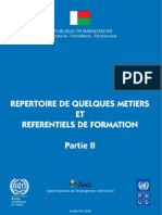 Répertoire de Quelques Métiers Et Référentiels de Formation - Partie II