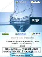 SEMIM 2013 - Palestra: Água Mineral - Considerações Sobre Aspectos Legais e Técnicos