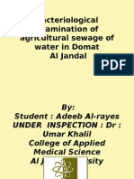 الأولىBacteriological Examination of agricultural sewage of water in