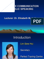 Effective Communication - Public Speaking: Lecturer:Dr. Elizabeth M. Anthony