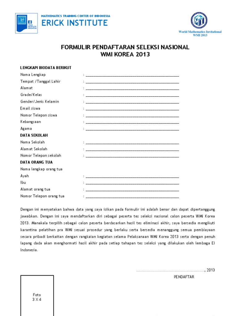 Form Pendaftaran