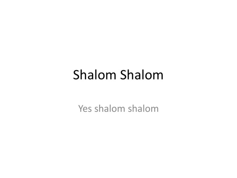 Shalom | PDF