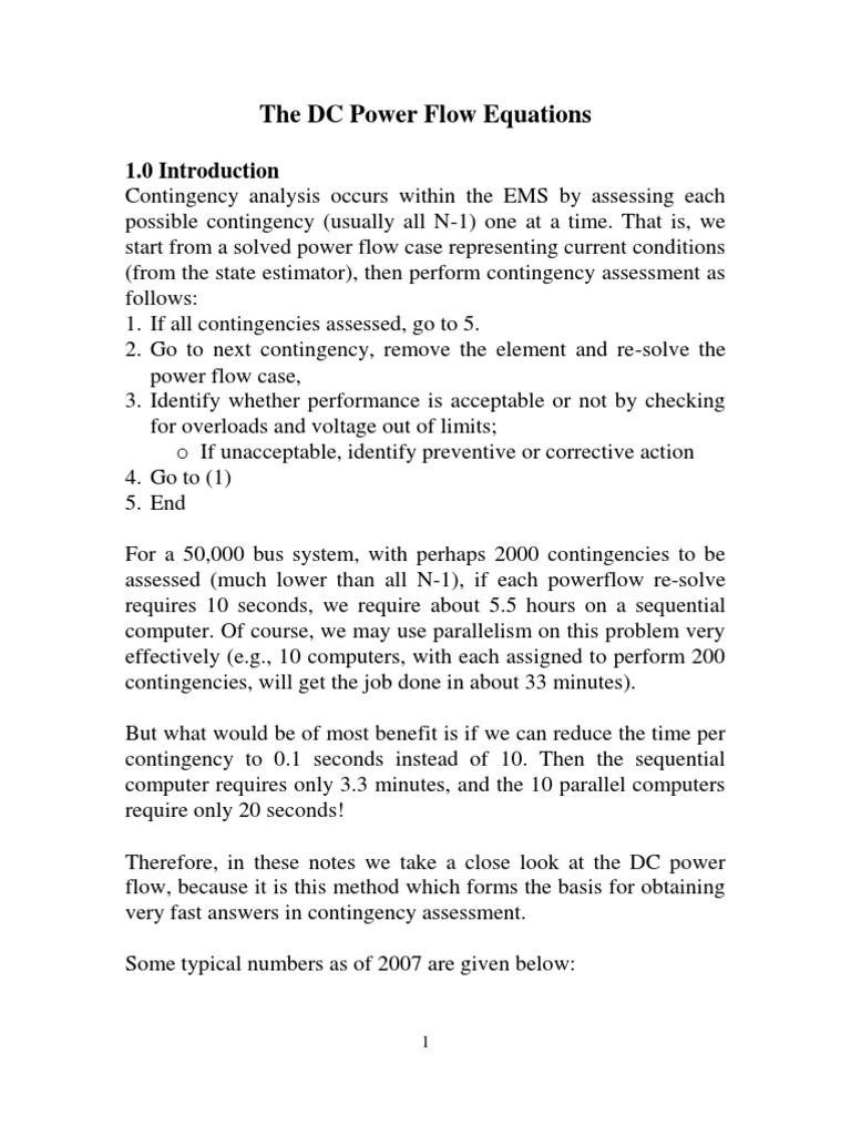 DC Power Flow Equations | PDF