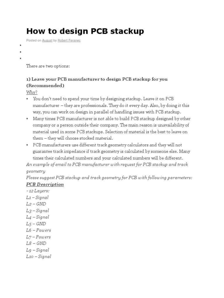 PCB Stackup Design Guide | PDF | Printed Circuit Board | Electromagnetism