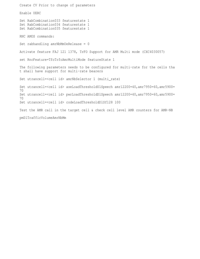 AMR Narrowband Configuration Guide | PDF
