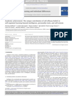 Academic Achievement the Unique Contribution of Self-efficacy Beliefs In