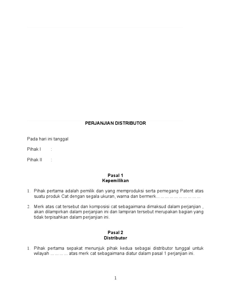 6 Surat Perjanjian Distributor