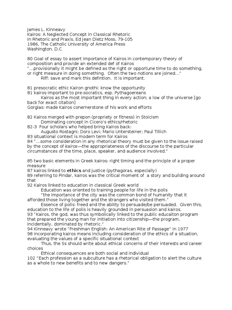 Importance of Kairos in Rhetoric | PDF | Rhetoric | Philosophical Theories